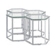 Fleur 4pc Accent Table Set in Silver - Furniture Depot