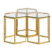 Fleur 3pc Accent Table Set in Gold - Furniture Depot