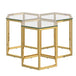 Fleur 3pc Accent Table Set in Gold - Furniture Depot