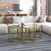 Fleur 4pc Accent Table Set in Gold - Furniture Depot