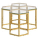 Fleur 4pc Accent Table Set in Gold - Furniture Depot