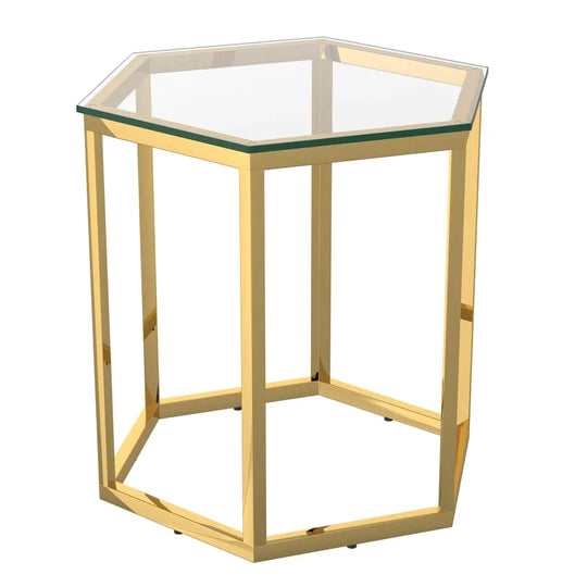 Fleur 4pc Accent Table Set in Gold - Furniture Depot