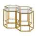 Fleur 4pc Accent Table Set in Gold - Furniture Depot