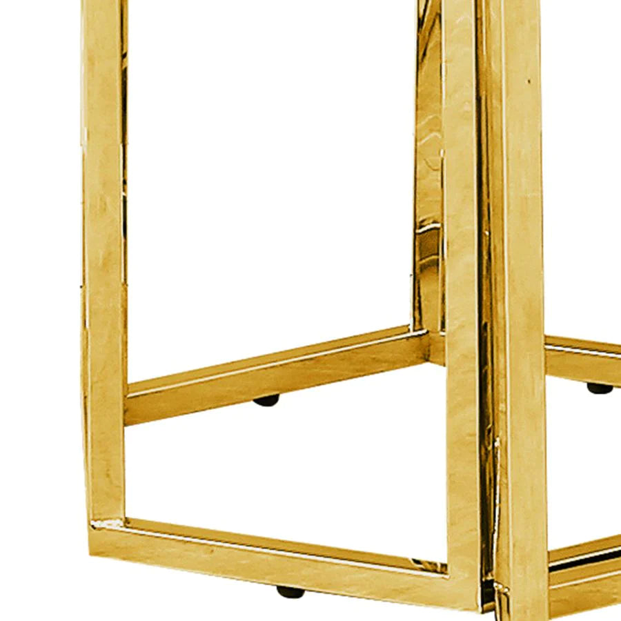 Fleur Accent Table in Gold - Furniture Depot