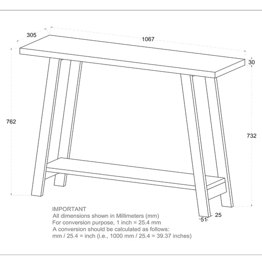 Volsa Console Table in Walnut - Furniture Depot