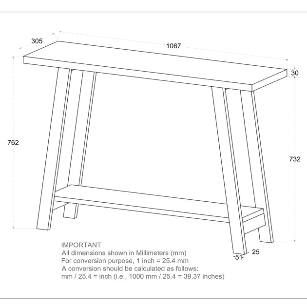 Volsa Console Table in Walnut - Furniture Depot