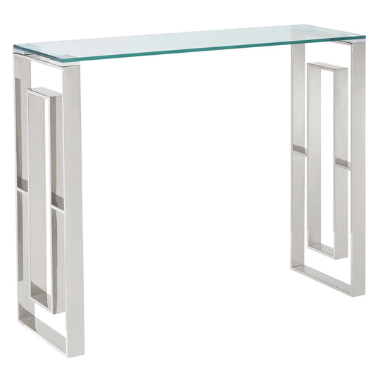 Eros Console Table in Silver - Furniture Depot