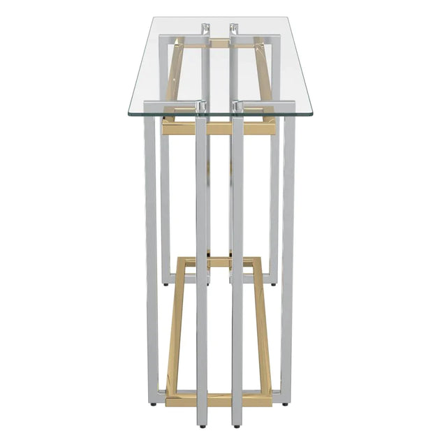Florina Console Table in Silver and Gold - Furniture Depot