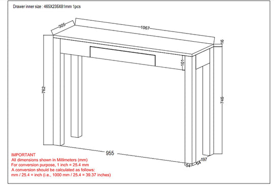 IDRIS-CONSOLE/DESK-DARK SHEESHAM - Furniture Depot