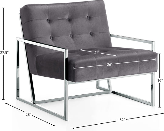 Alexis Velvet Accent Chair - Furniture Depot