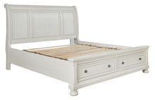 Load image into Gallery viewer, Robbinsdale Antique White 5 Pc. Dresser, Mirror, Sleigh Bed With 2 Storage Drawers