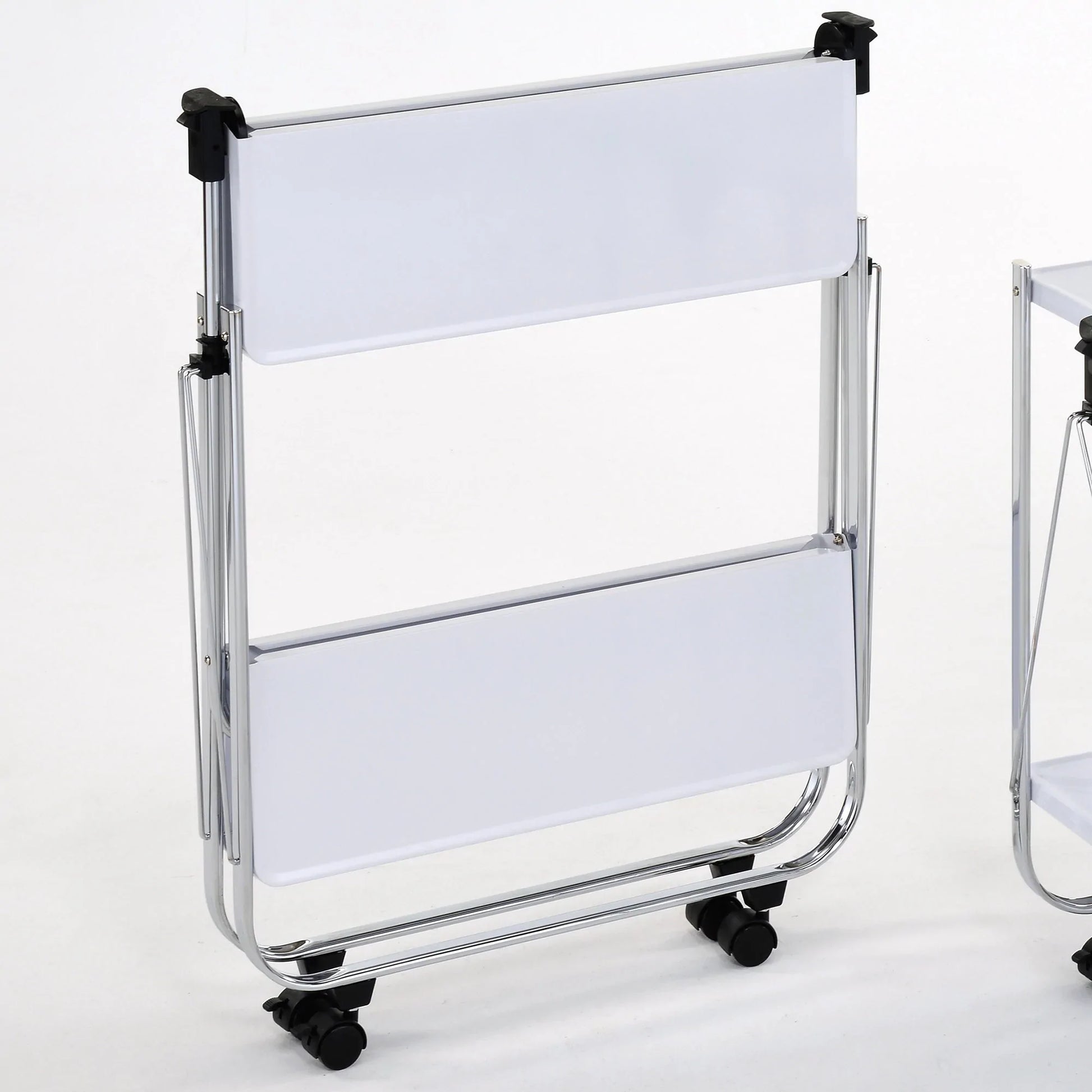 Sumi 2-Tier Bar Cart in White/Chrome - Furniture Depot