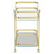 Zedd 2-Tier Bar Cart in Brass - Furniture Depot