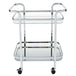 Zedd 2-Tier Bar Cart in Chrome - Furniture Depot