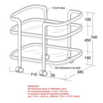 Zedd 2-Tier Bar Cart in Chrome - Furniture Depot