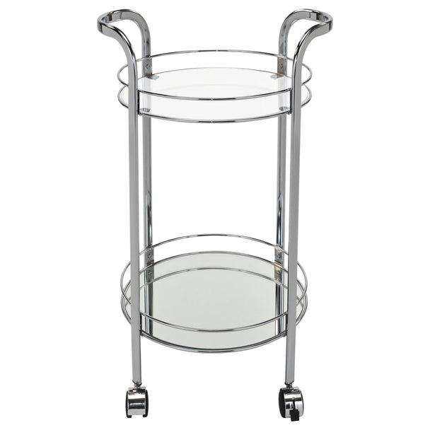 NEEMA-2-TIER BAR CART-CHROME - Furniture Depot