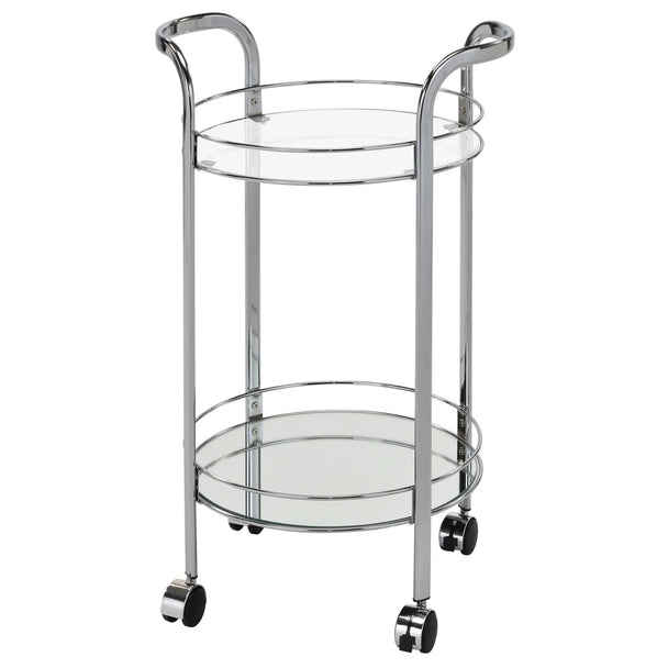 NEEMA-2-TIER BAR CART-CHROME - Furniture Depot