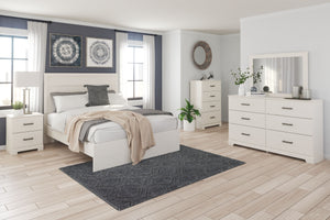 Stelsie  White 5 Pc. Dresser, Mirror, Chest, Panel Bed