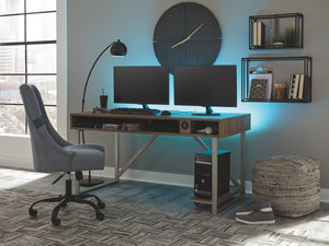 Barolli Gunmetal 2 Pc. Gaming Desk With Usb Charging Port, Swivel Gaming Chair