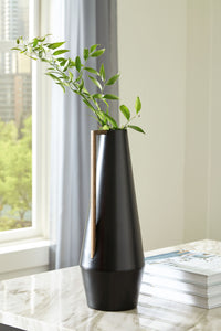 Pouderbell Black / Gold Finish Vase