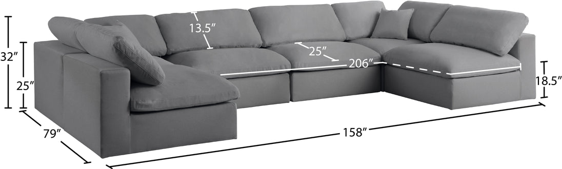 Serene Linen Fabric Deluxe Cloud Modular Sectional - Furniture Depot