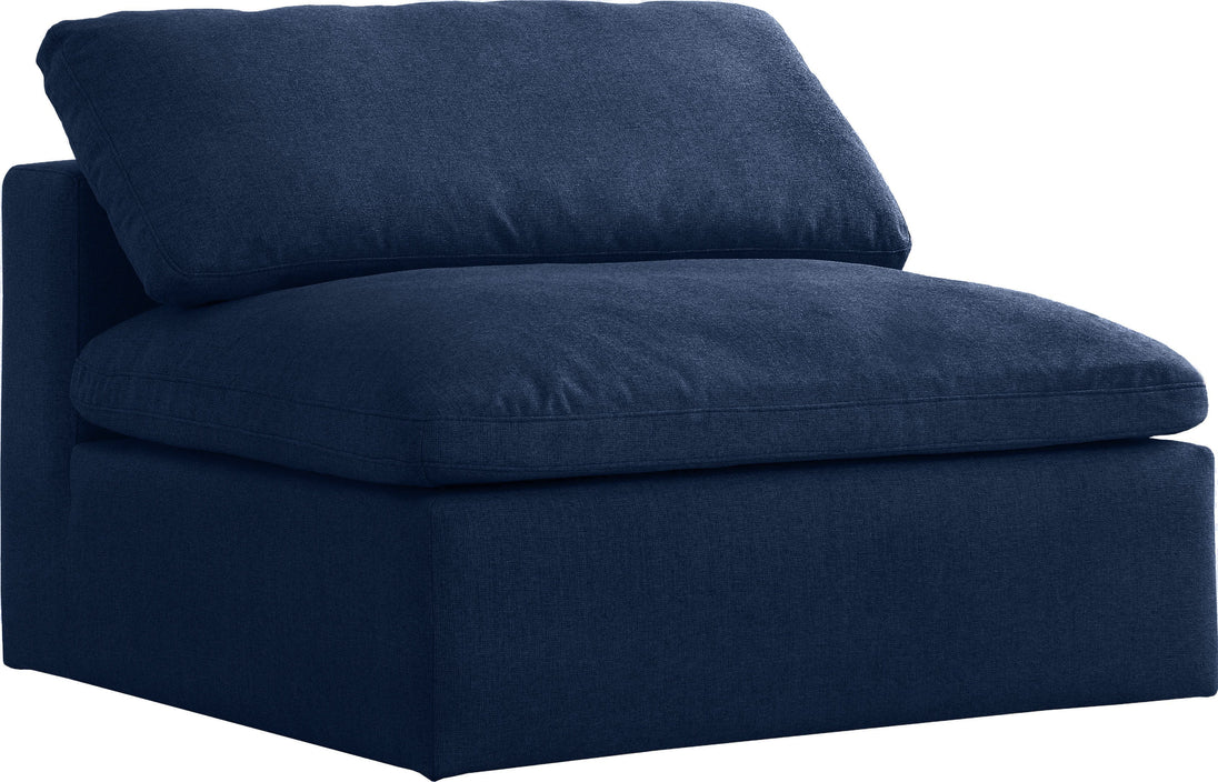 Serene Linen Fabric Deluxe Cloud Armless Chair - Furniture Depot