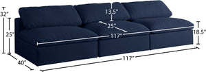 Serene Linen Fabric Deluxe Cloud Modular Armless Sofa - Furniture Depot