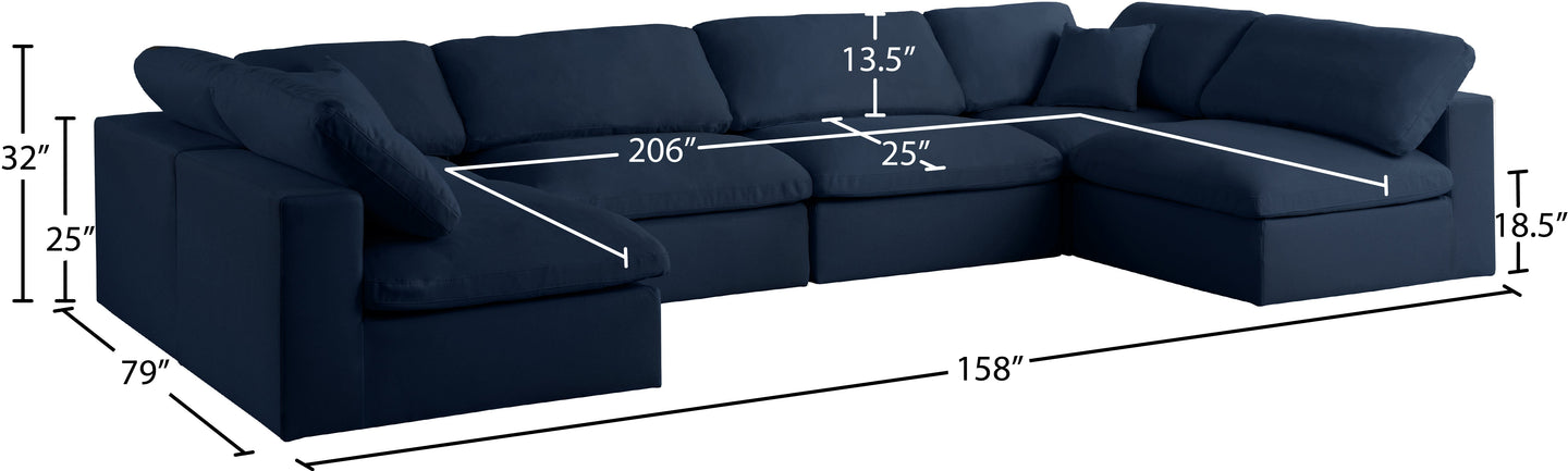 Serene Linen Fabric Deluxe Cloud Modular Sectional - Furniture Depot