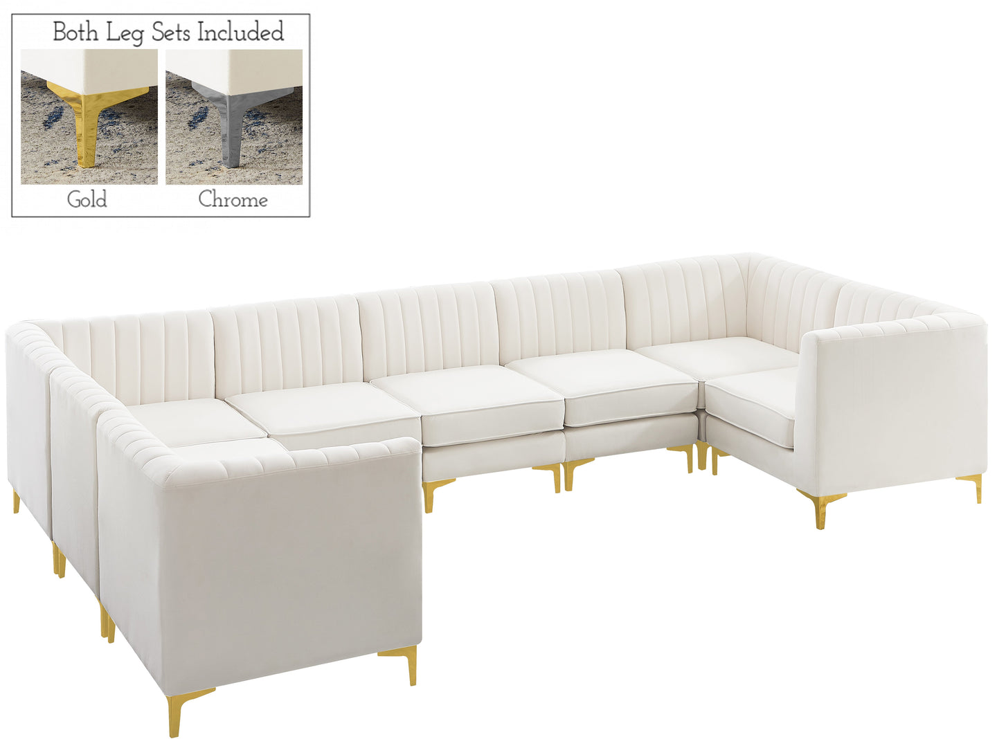 Alina Velvet Modular Sectional - Furniture Depot