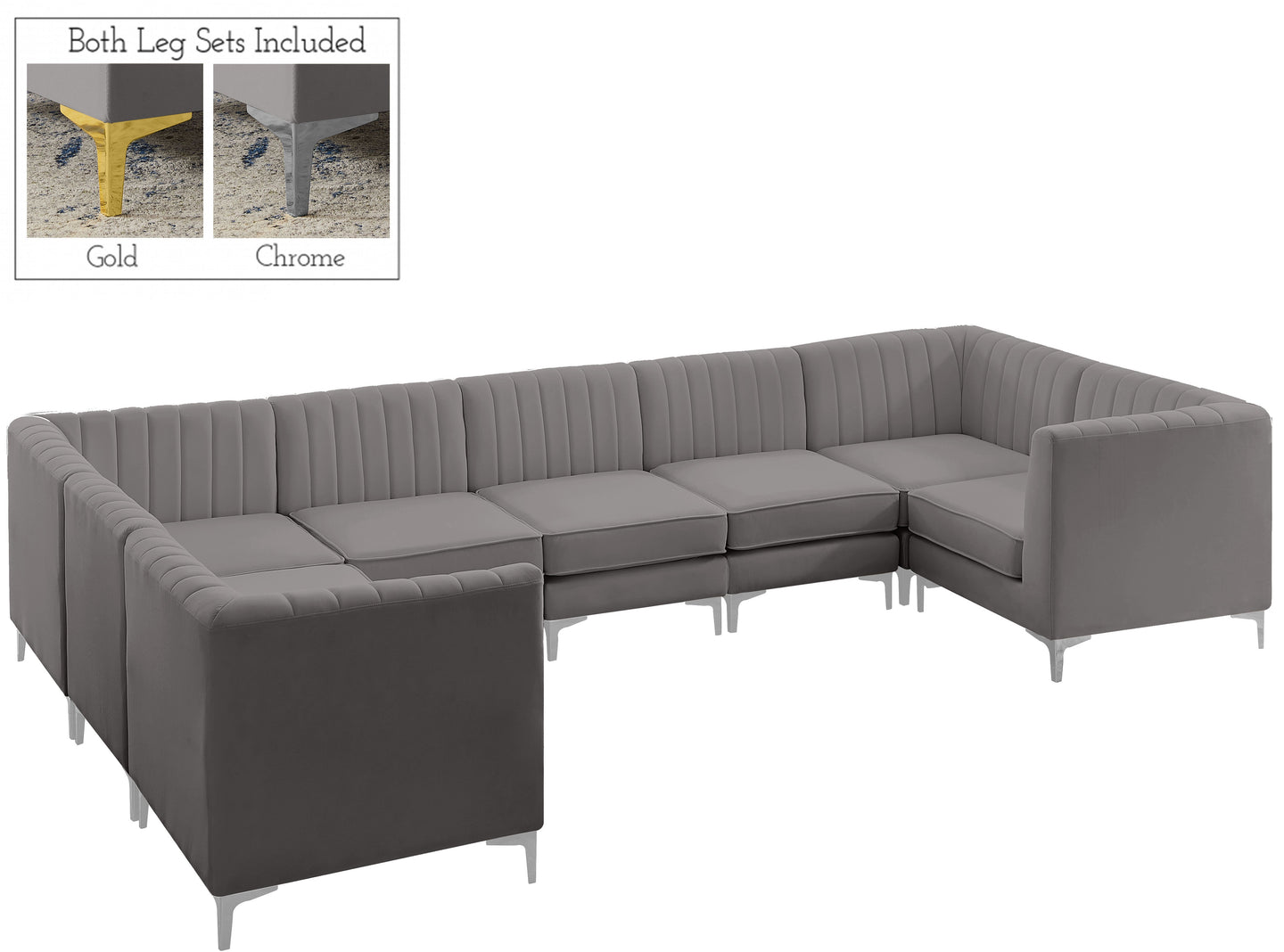 Alina Velvet Modular Sectional - Furniture Depot