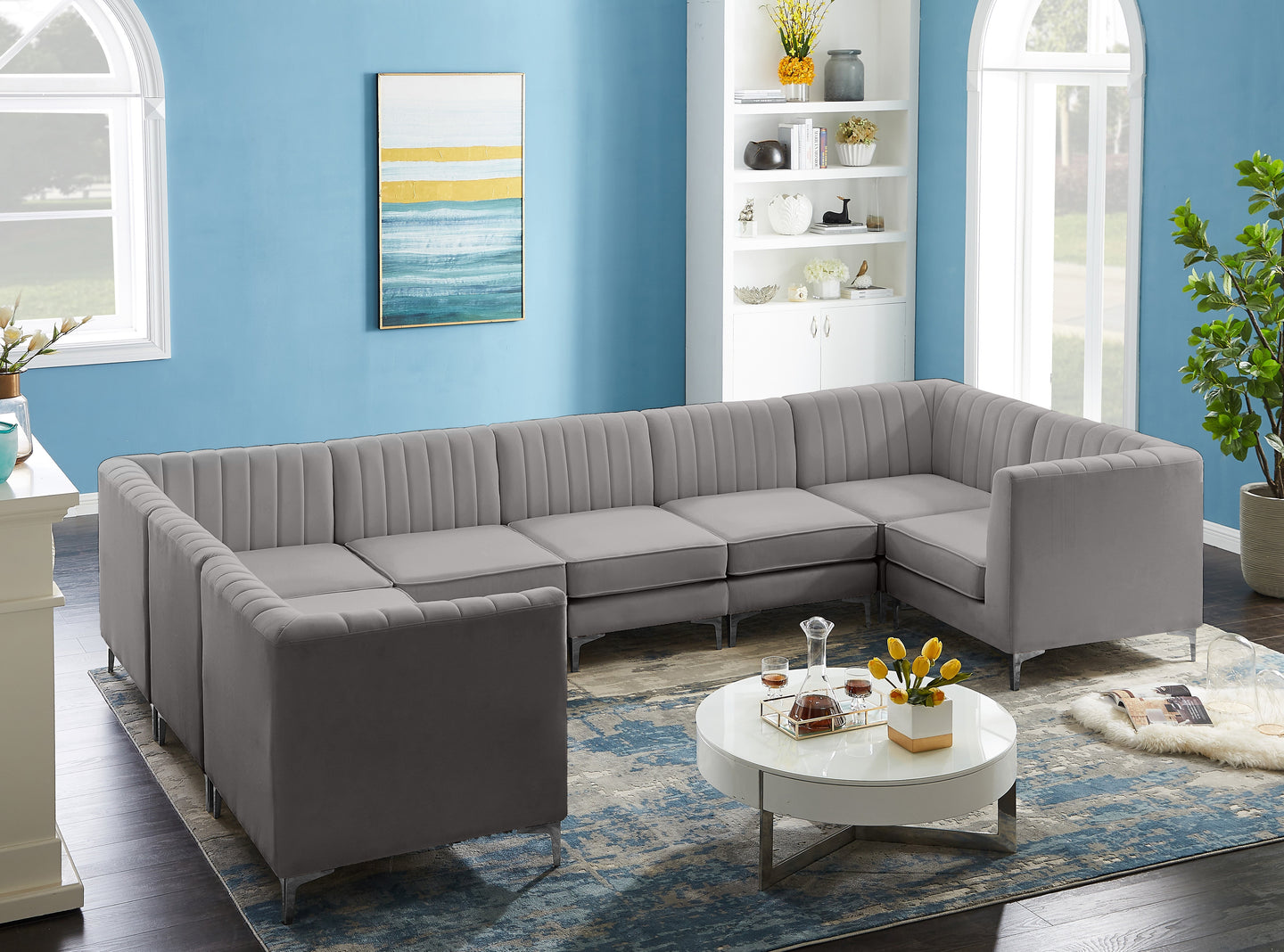 Alina Velvet Modular Sectional - Furniture Depot