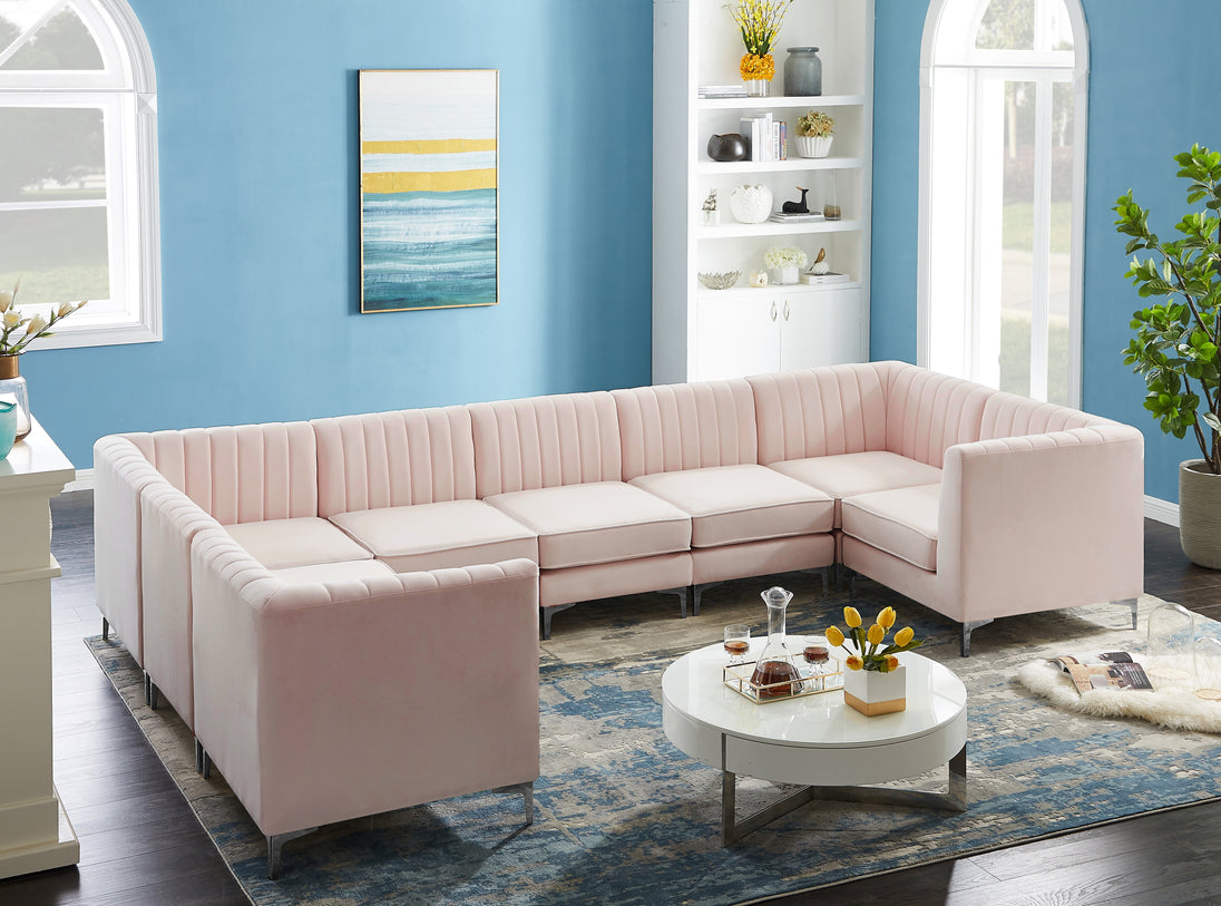 Alina Velvet Modular Sectional - Furniture Depot