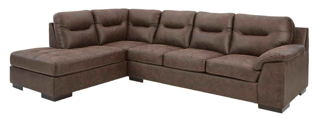 Maderla 2pc Sectional RAF Sofa with LAF Corner Chaise - Walnut - Furniture Depot (6674999247021)
