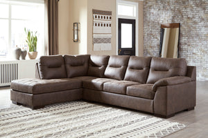 Maderla 2pc Sectional RAF Sofa with LAF Corner Chaise - Walnut - Furniture Depot (6674999247021)