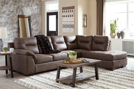 Maderla 2pc Sectional LAF Sofa with RAF Corner Chaise - Walnut - Furniture Depot (6675004129453)