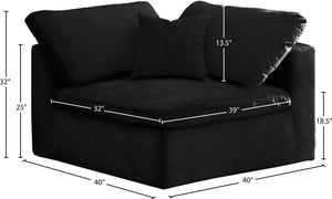 Cozy Navy Velvet Corner Chair - Furniture Depot (7679008473336)