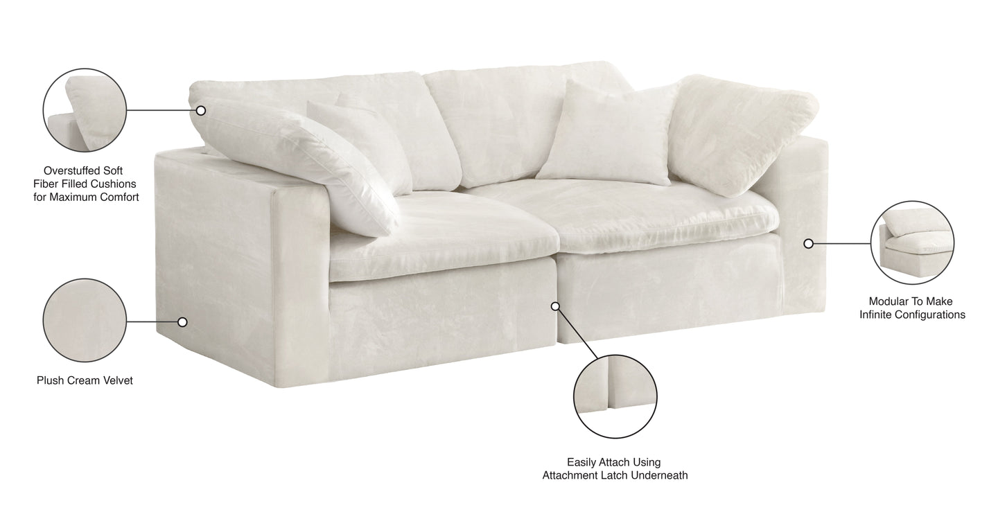 Cozy Velvet Cloud Modular Sofa - Furniture Depot