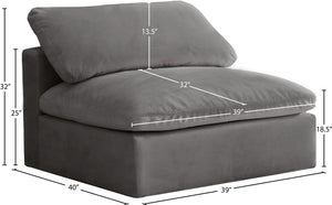 Cozy Black Velvet Armless Chair - Furniture Depot (7679008440568)