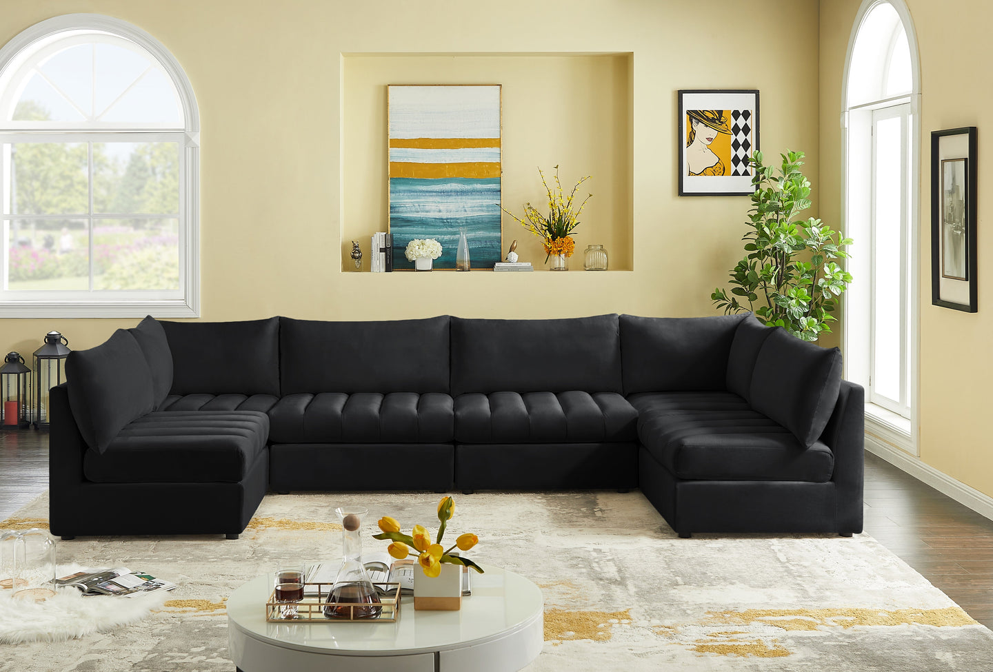 Jacob Velvet Modular Sectional - Furniture Depot