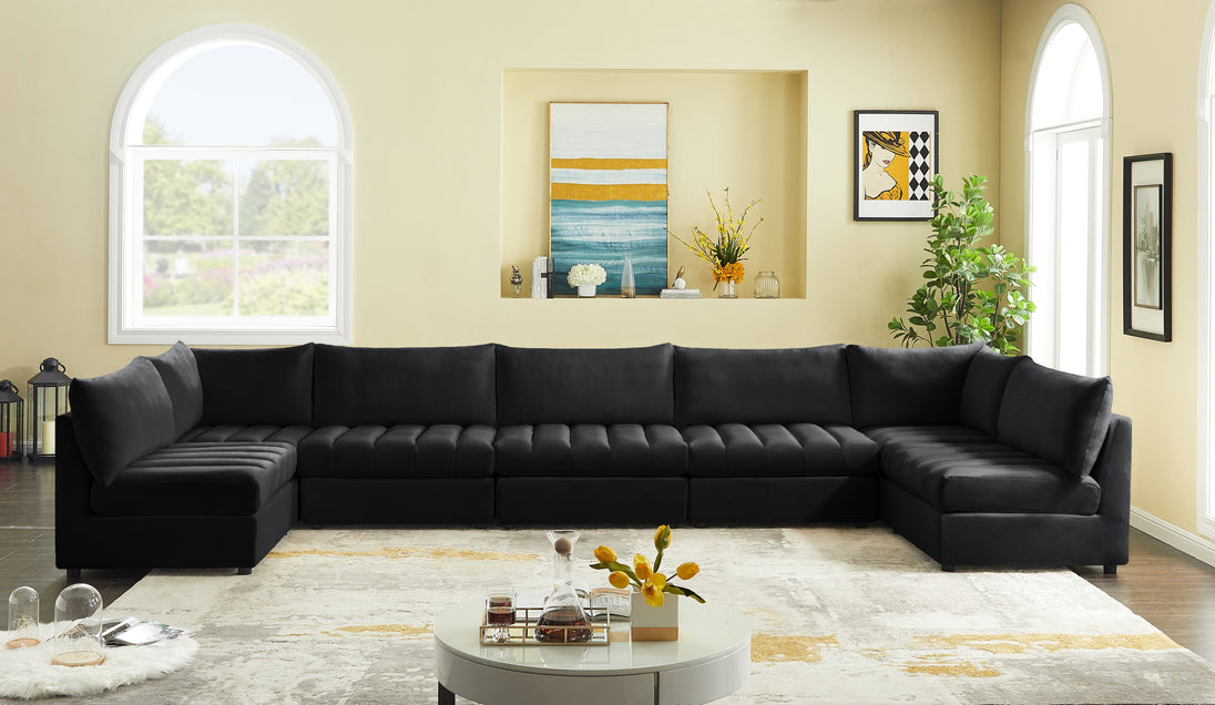 Jacob Velvet Modular Sectional - Furniture Depot