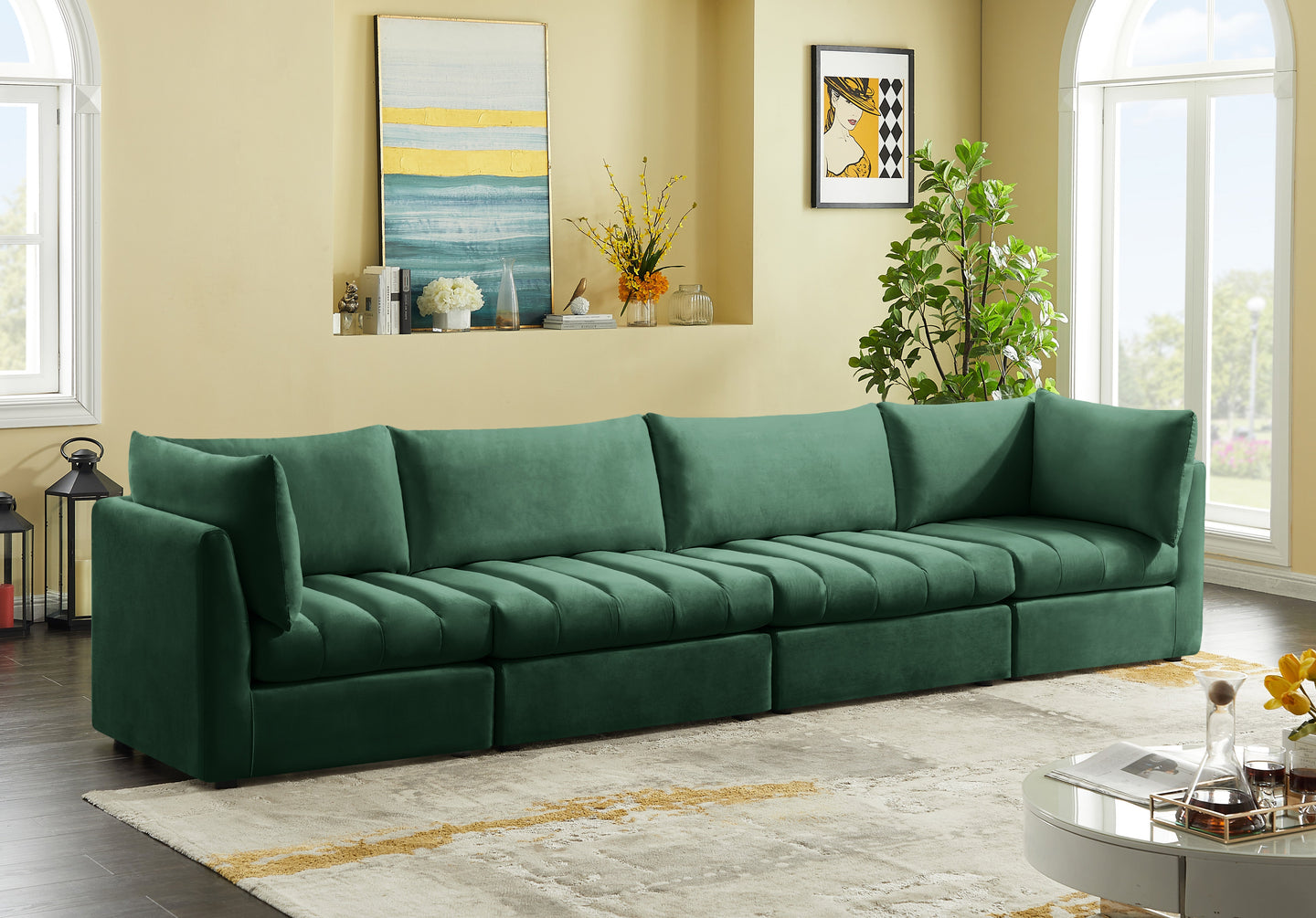 Jacob Velvet Modular Sofa - Furniture Depot