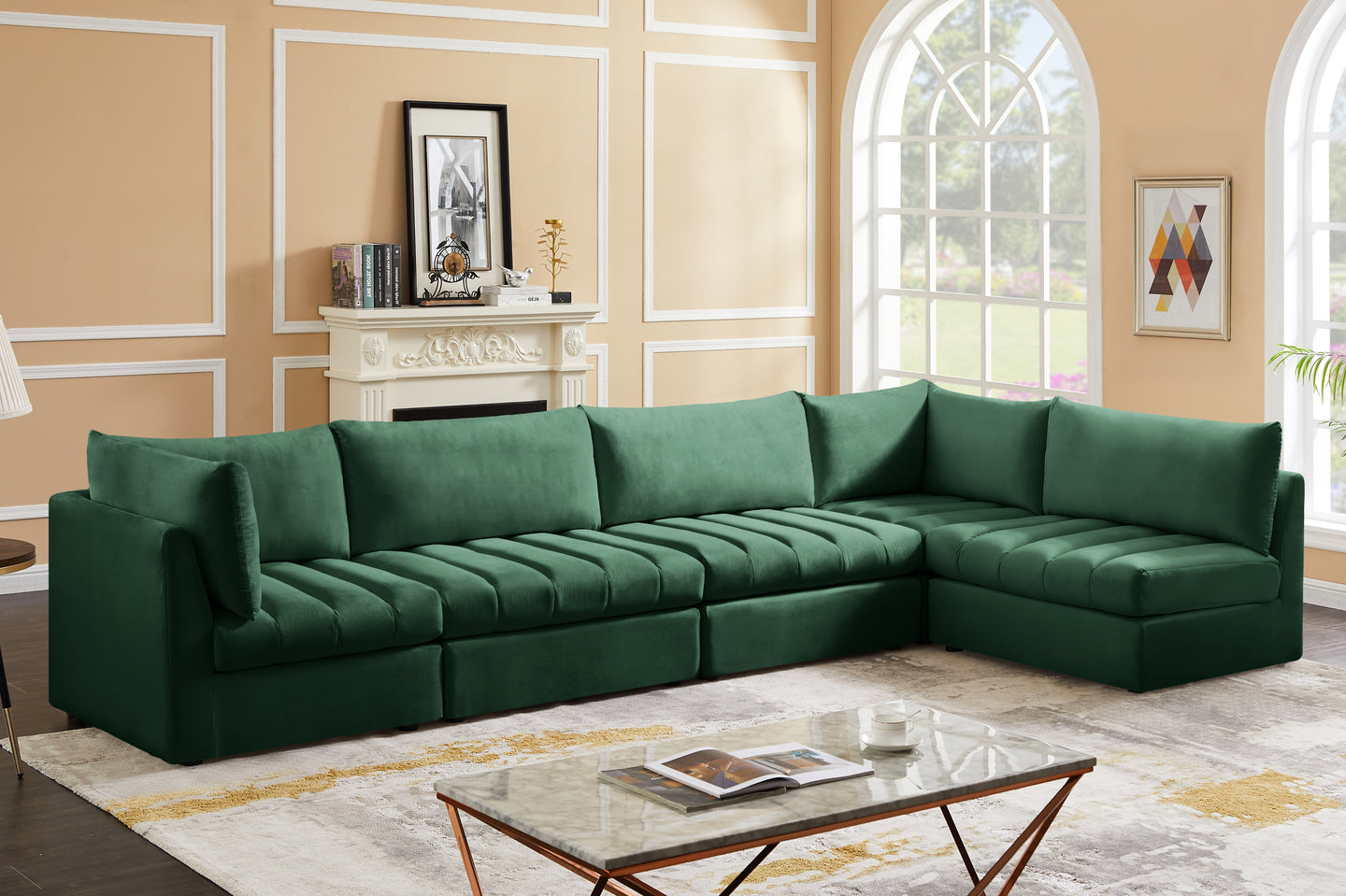 Jacob Velvet Modular Sectional - Furniture Depot