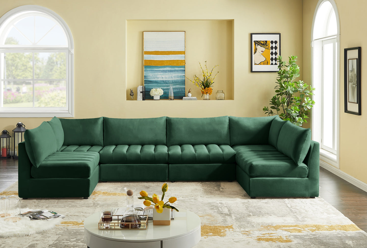 Jacob Velvet Modular Sectional - Furniture Depot