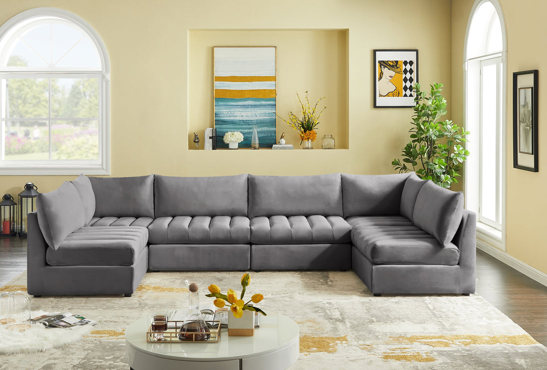 Jacob Velvet Modular Sectional - Furniture Depot