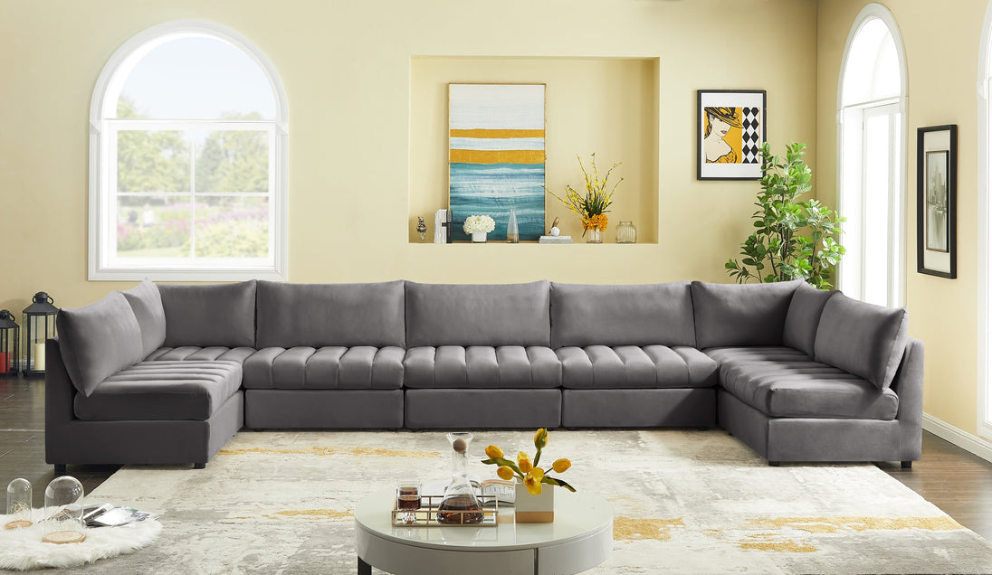 Jacob Velvet Modular Sectional - Furniture Depot