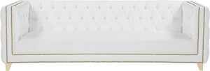 Michelle White Faux Leather Sofa - Furniture Depot (7679011258616)