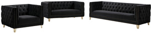 Michelle Black Velvet Sofa - Furniture Depot (7679011356920)