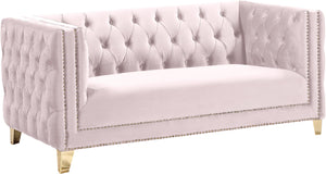 Michelle Pink Velvet Loveseat - Furniture Depot (7679011324152)