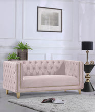 Load image into Gallery viewer, Michelle Pink Velvet Loveseat - Furniture Depot (7679011324152)