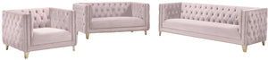 Michelle Pink Velvet Loveseat - Furniture Depot (7679011324152)